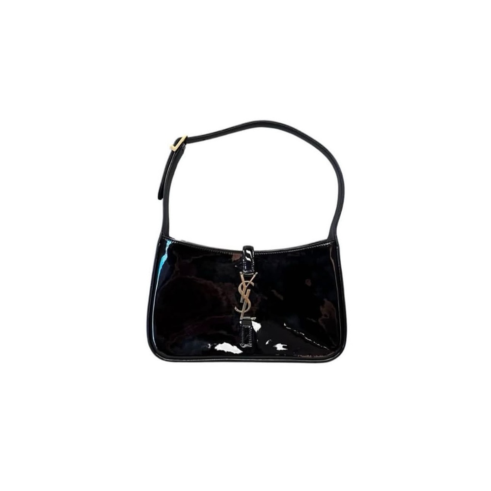 Yves Saint Laurent Glossy Black Shoulder Bag